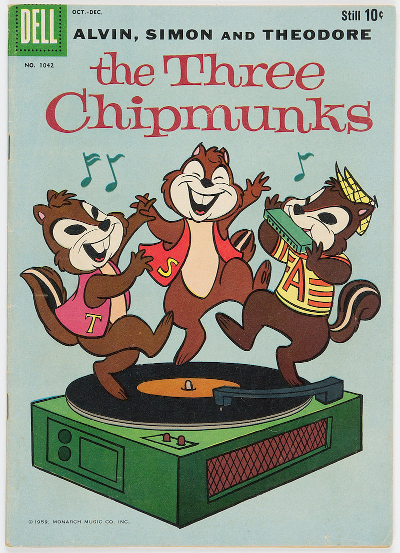 Four Color #1042 The Three Chipmunks (Dell, 1959) Uncertified FN 6.0, $180.00