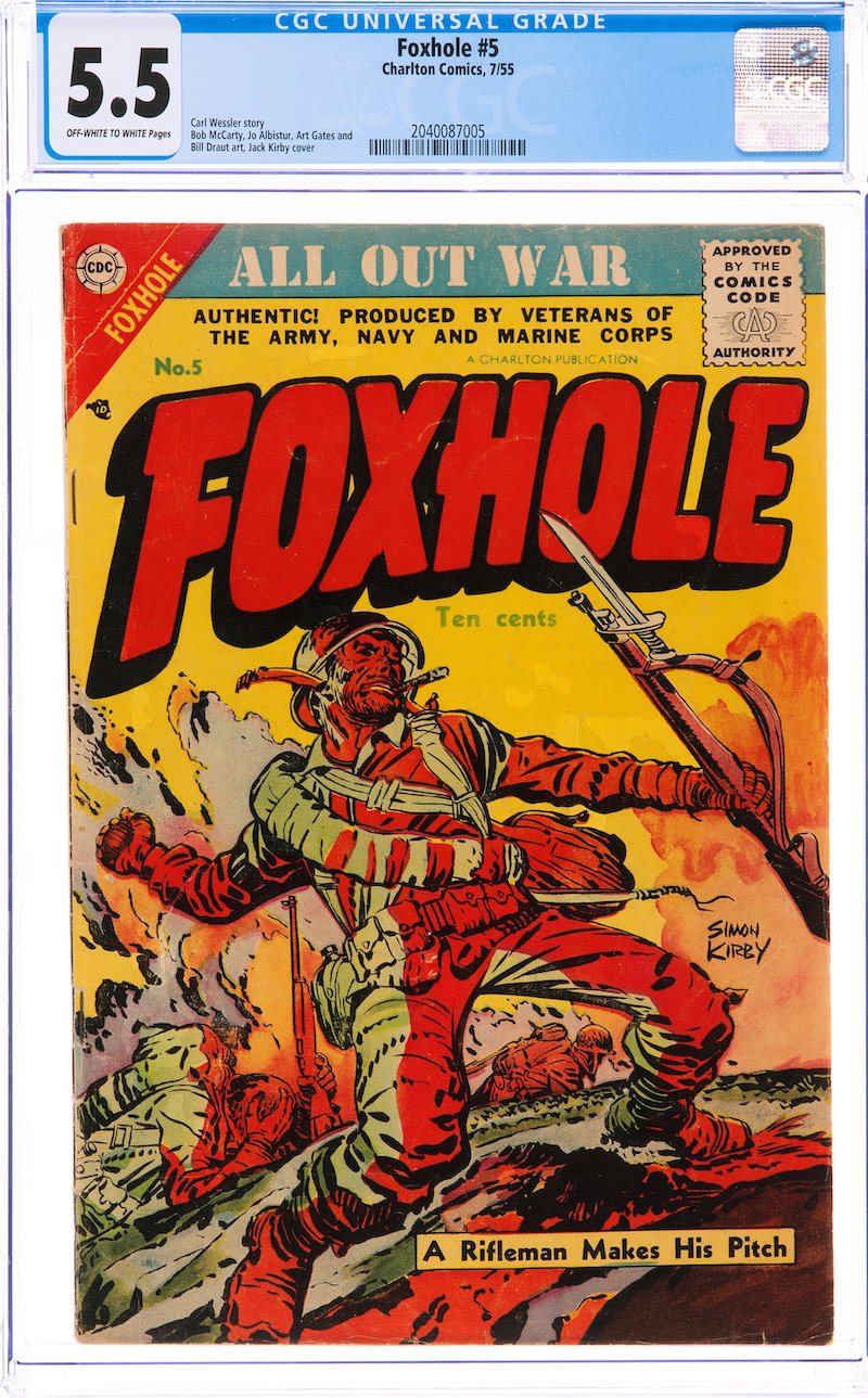 Foxhole #5 (Charlton, 1955) CGC FN- 5.5, $3,120.00