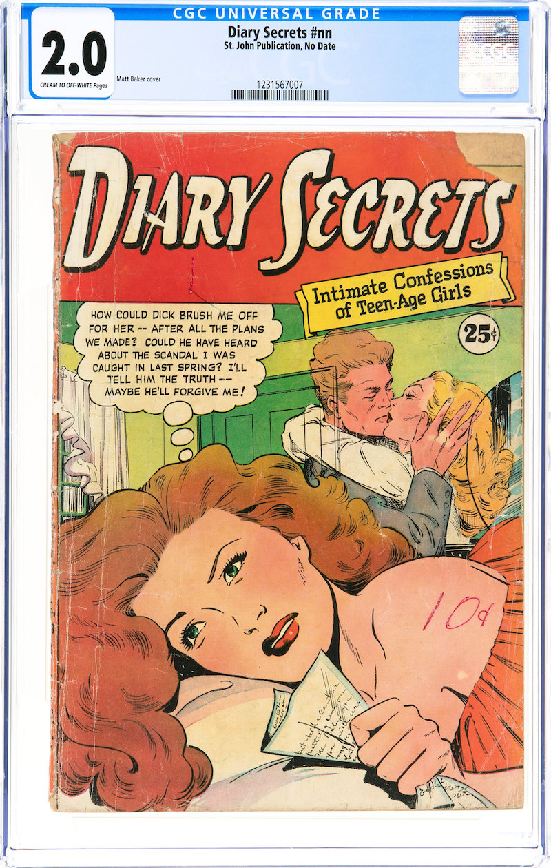Diary Secrets #nn (St. John, 1950) CGC GD 2.0, $9,000.00