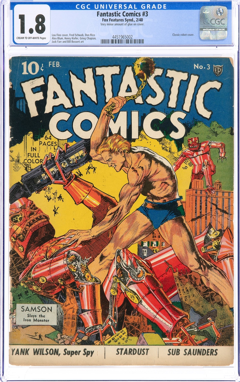 Fantastic Comics #3 (Fox, 1940) CGC GD- 1.8, $90,000.00