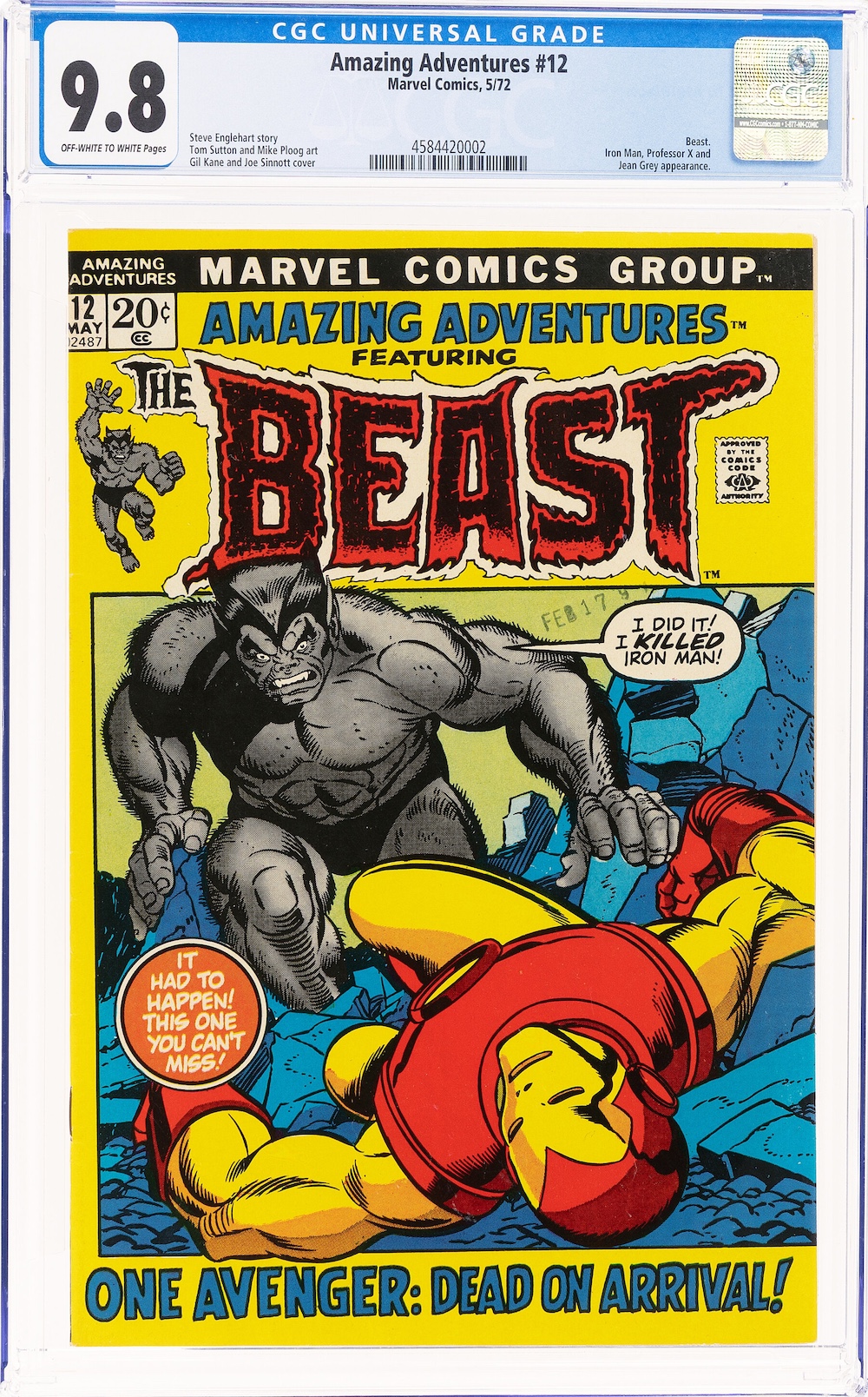 Amazing Adventures #12 (Marvel, 1972) CGC NM/MT 9.8, $312.00