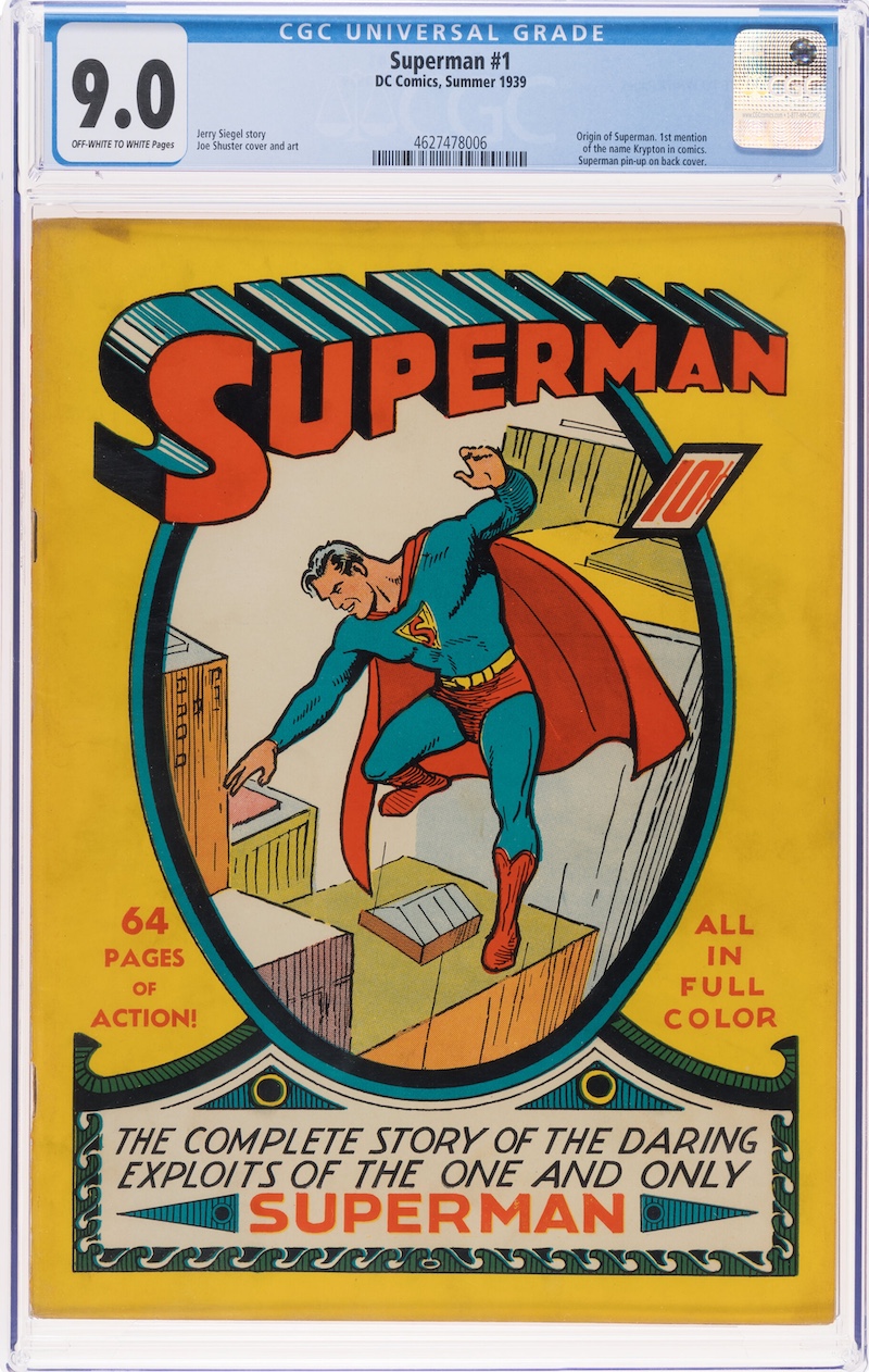 Superman #1 (DC, 1939) CGC VF/NM 9.0, $9,120,000.00