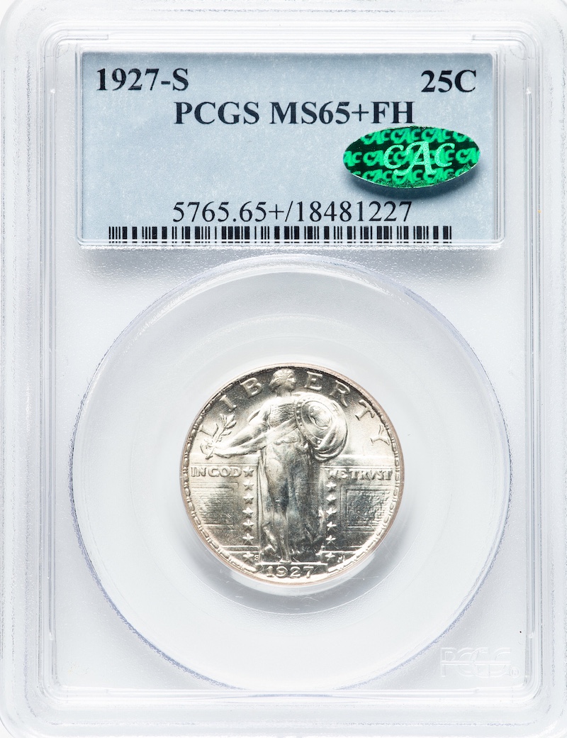 1927-S Liberty Standing Quarter PCGS MS-65+ Full Head, $610,000.00