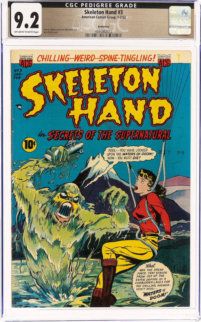 Skeleton Hand #3 (ACG, 1953) CGC NM- 9.2, $4,392.00