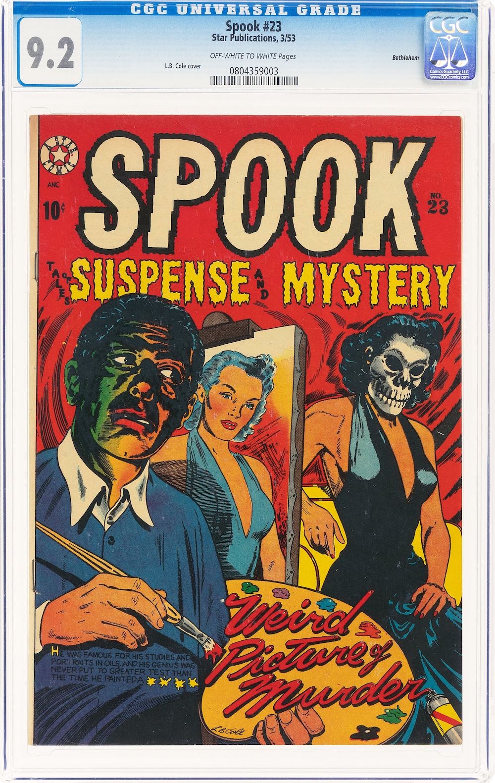 Spook #23 Bethlehem Pedigree (Star Publications, 1953) CGC NM- 9.2, $34,160.00