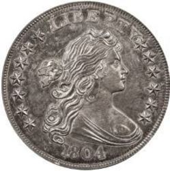 Silver Dollars, Draped Bust 1804 Proof Restrike, Class II