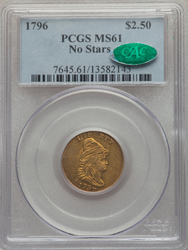 Quarter Eagles ($2.50 Gold Pieces), Liberty Cap 1796 No stars BD-2