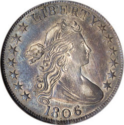 7. Half Dollars, Draped Bust 1806 Knobbed 6, stem not through claw Overton 108