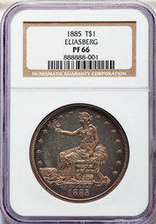 Silver Dollars, Trade Dollars 1885 Proof
