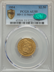 Quarter Eagles ($2.50 Gold Pieces), Liberty Cap 1804 13-star reverse BD-1