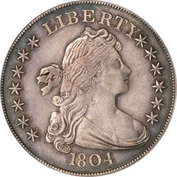 Silver Dollars, Draped Bust 1804 Proof Restrike, Class III